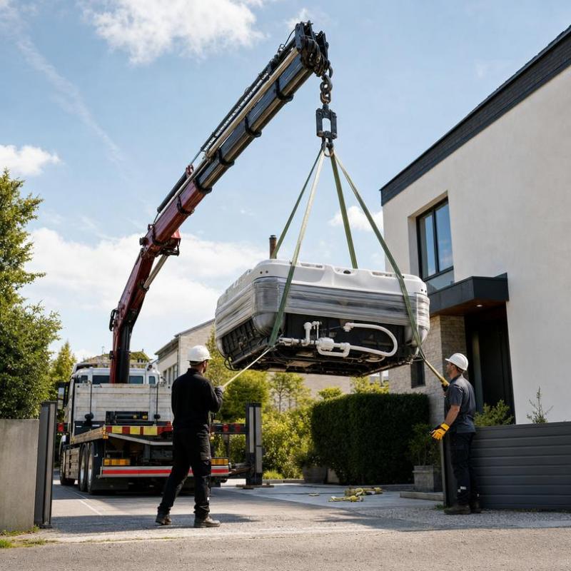 D&eacute;placer un jacuzzi demande une manutention adapt&eacute;e pr&egrave;s de Lun&eacute;ville