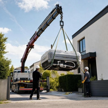 D&eacute;placer un jacuzzi demande une manutention adapt&eacute;e pr&egrave;s de Lun&eacute;ville